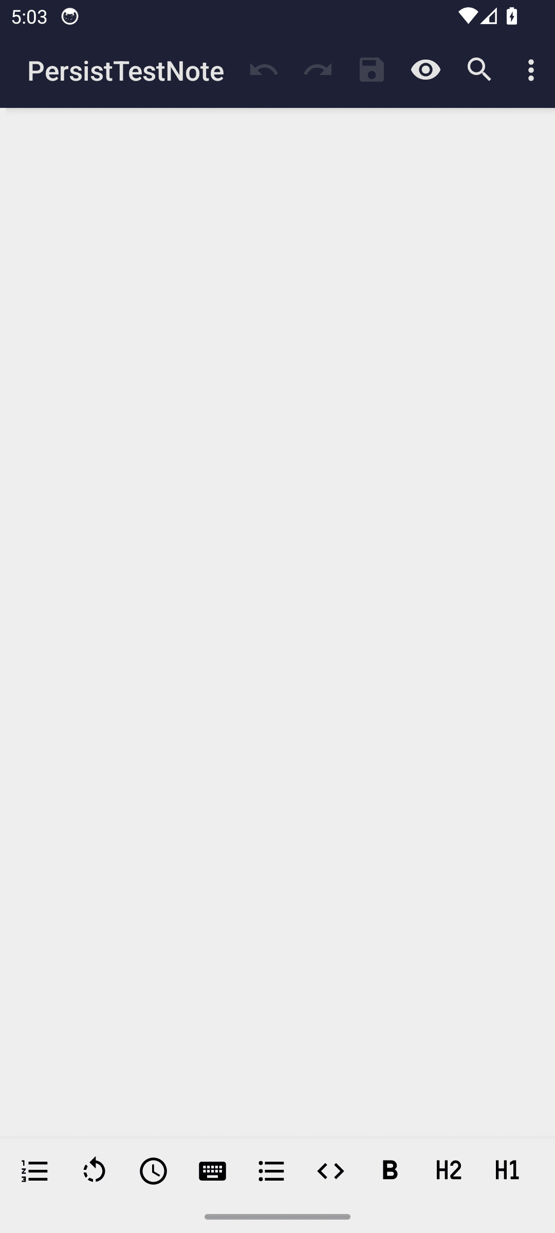 Markor: Small, tightly packed formatting toolbar icons