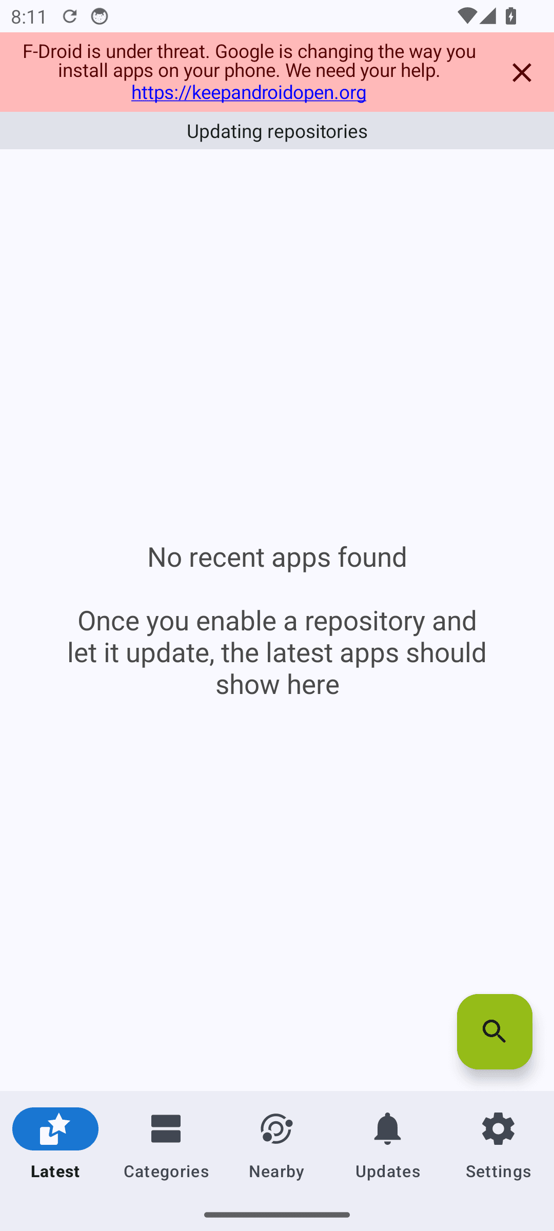 Fdroid: Controls a screen reader cannot announce
